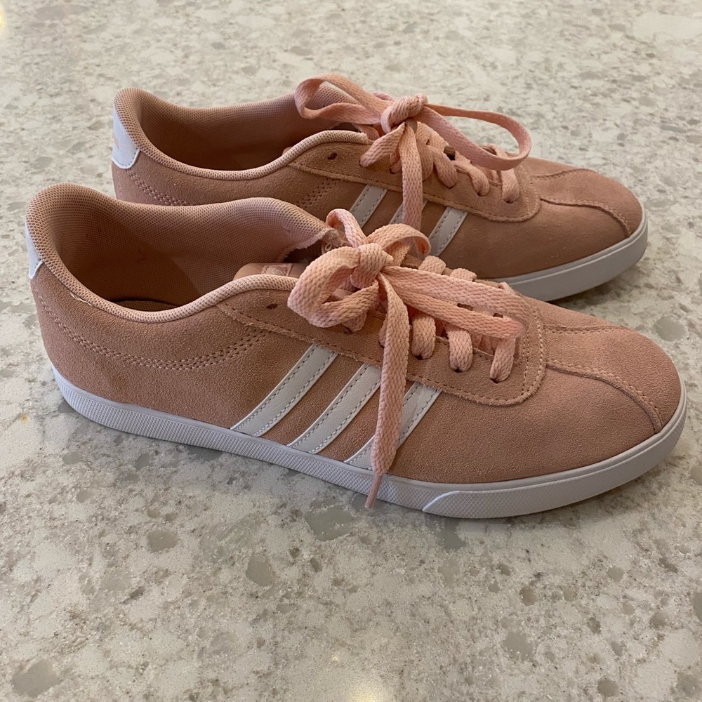 Adidas Pink Courtset Suede Shoes